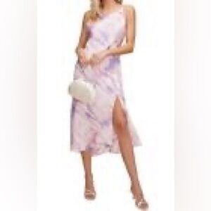 Astr the label bias cut satin midi dress large